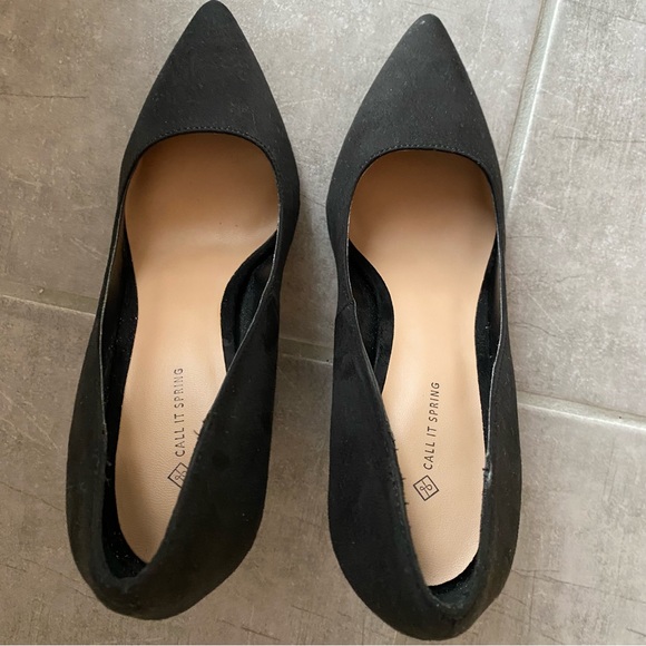 Call it Spring Black Suede Heels, US size 6.5 - Picture 3 of 5
